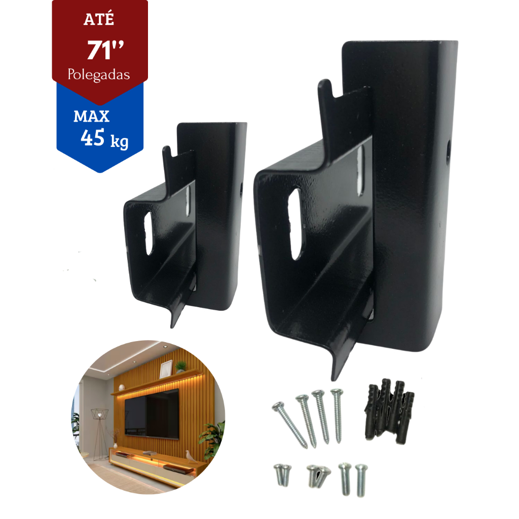 Kit 50 peças Suporte Fixo Tv 10'' a 71'' polegadas Para todas as Marcas Led, Smart, Lcd, 4k, Oled Resistente