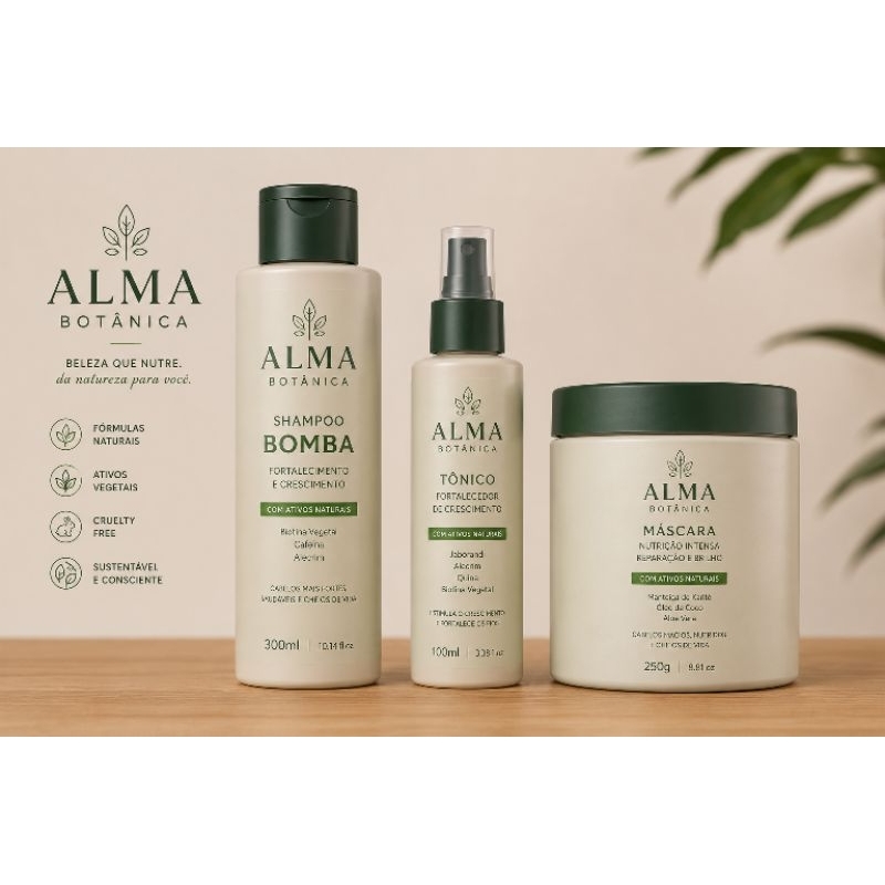 kit bomba de crescimento shampoo bomba 300ml máscara nutrição 300g e tônico crescimento 150ml