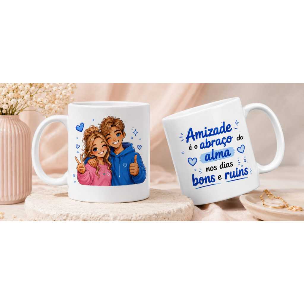Caneca Personalizada Amizade, Presente Para Amiga, Caneca com Nome, Caneca Personalizada com Foto, Presente Criativo