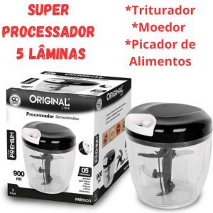 Processador Manual de Alimentos 900 ml Grande Triturador Alho Cebola Legumes Verduras frutas carnes nozes  triturador