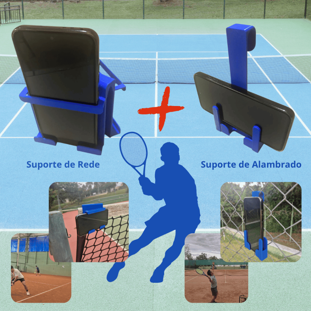 Kit 2 Suportes De Celular Tênis/Beach/Padel Rede e Alambrado