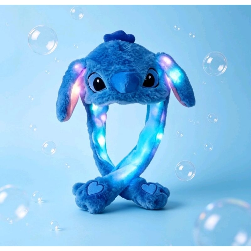 touca gorra de pelúcia para inverno com LED ideal pra o imverno.
