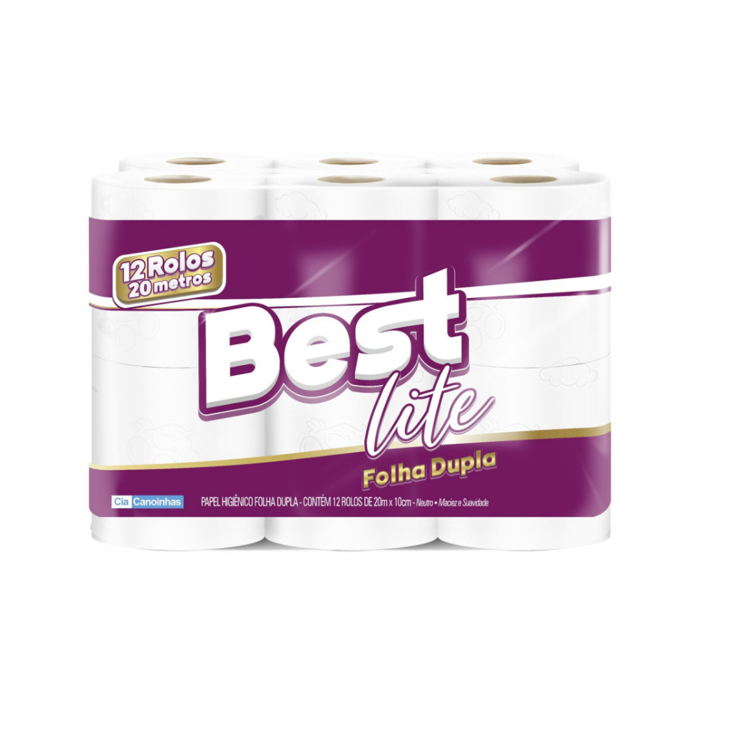 Kit Papel Higiênico Folha Dupla 20 Metros 2 3 4 Pacotes com 12 Rolos Cada