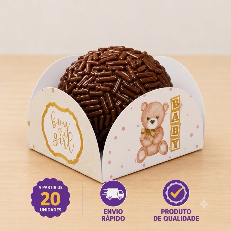 ENVIO em 24hs|Forminha Docinho/Trufa Chá revelação, Chá de bebê, personalizados Chá de Bebê, Decoração Chá de Bebê