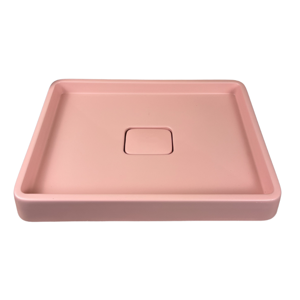 Cuba Rosa Banheiro Cuba de Apoio Urban 35cm Branca Bellochi Sobrepor Banheiro Ralo Oculto