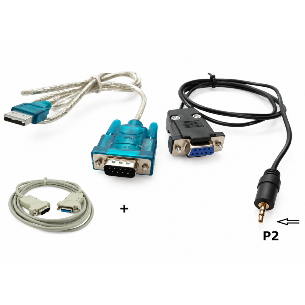 Kit Cabo Rs232 Serial Db9 + Cabo  extensao db9 + Cabo P2 rs232