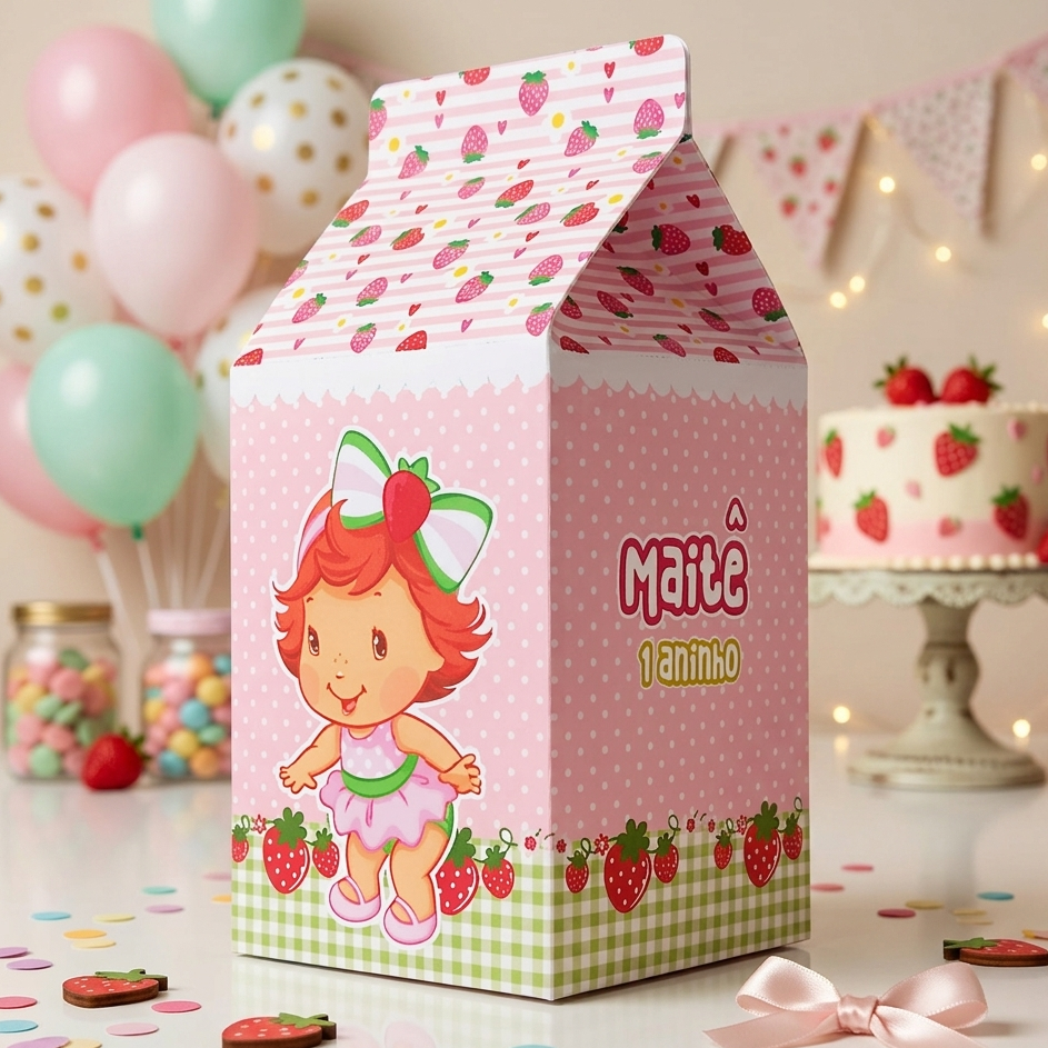 ENVIO RÁPIDO - Caixinhas Milk Personalizada Moranguinho Bebê Baby - Lembrancinha Aniversário Festa