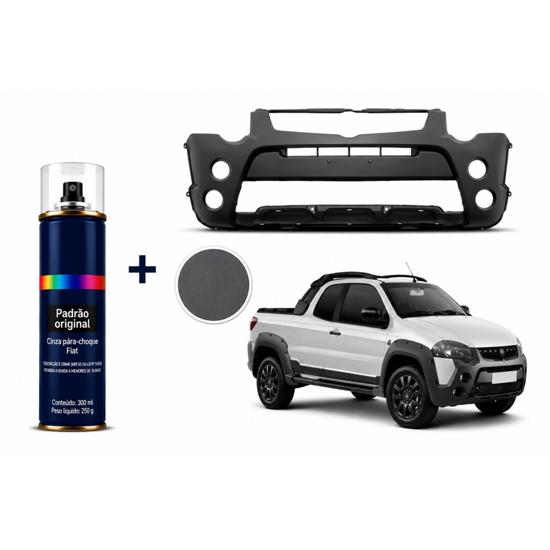 Tinta Spray Automotivo Cinza Pára-choque Fiat Strada Adventure Palio Uno Way Polania Peças Plásticas