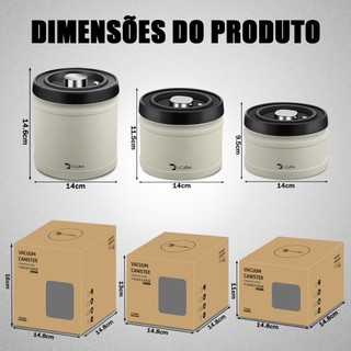iCoffee Pote Hermético Inox Para Armazenar Grãos De Café