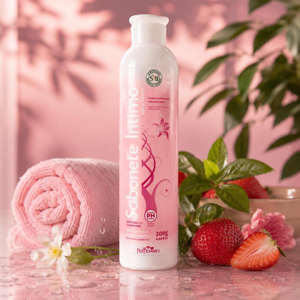 SABONETE ÍNTIMO MORANGO COM CHAMPANHE UNISSEX  200ml