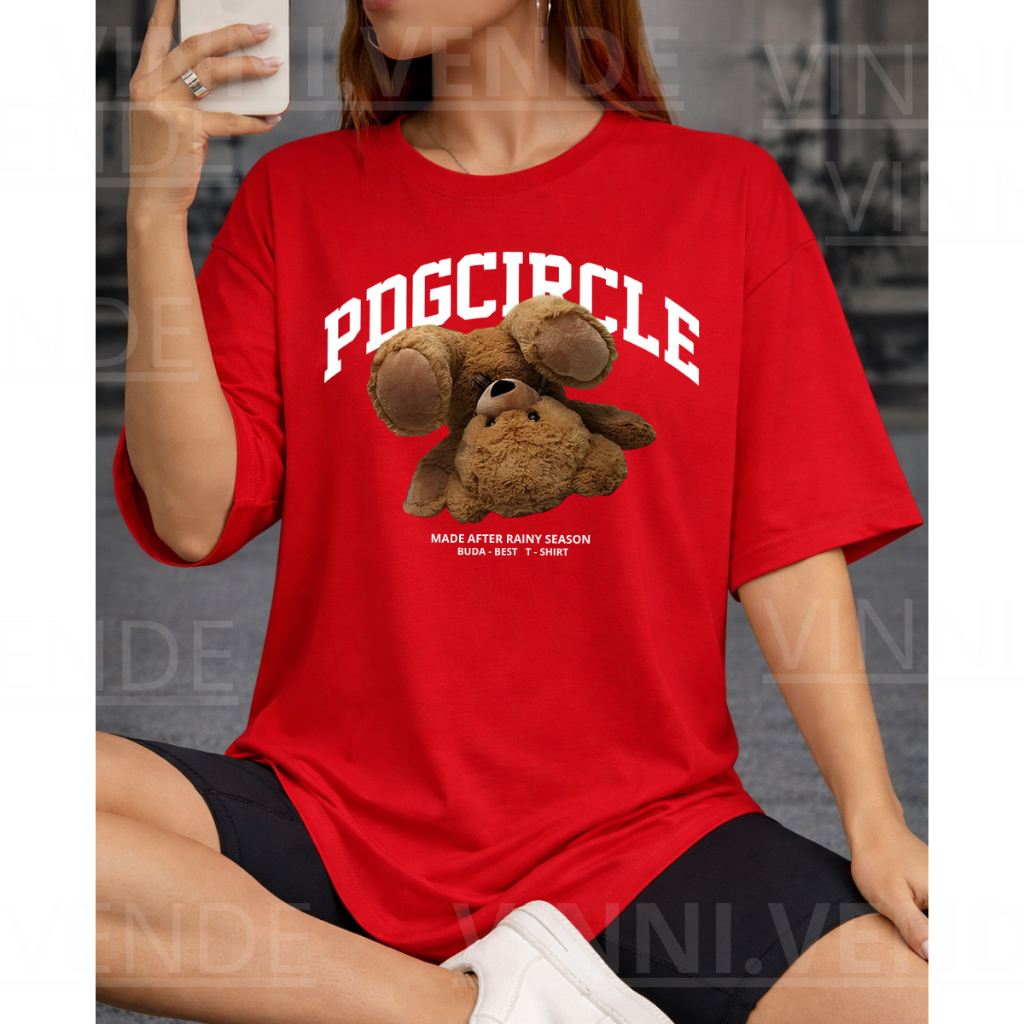 Camiseta Feminina Oversized Teddy Bear Cute Aesthetic Streetwear Premium Casual