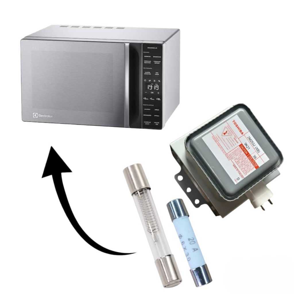 Magnetron Toshiba 2M253J + Fusivel 20A + Fusivel 0.8 Para Microondas