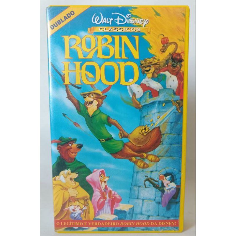 VHS Robin Hood Dublado Walt Disney Clássicos filme desenho infantil clássico colecionador