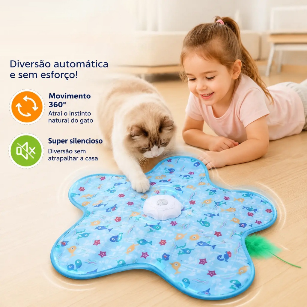 Hide and Seek Automatic Cat Toy, Moving Mouse with Secret Feathers and Lifelike Noises