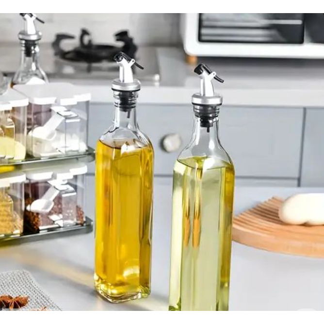 Kit 2 Azeiteiro De Vidro 300ml Com Bico Dosador Inox clip-icon Azeiteiro Almaçem de Azeite ou Vinagre com dosador