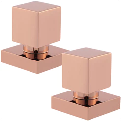 Kit 2 Acabamento Registro Base Deca Padrão 16 Estrias Gaveta Pressão Chuveiro 1/2 ou 3/4 Rose Gold