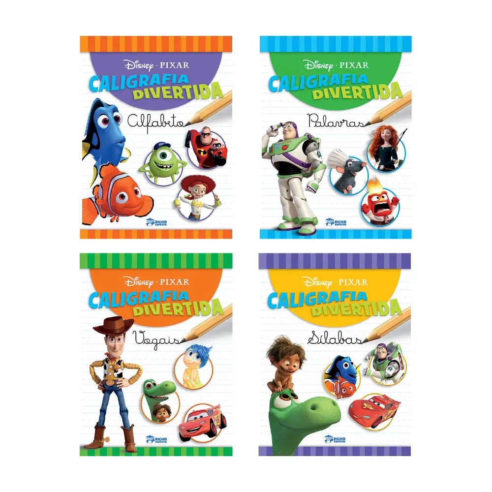 Kit 4 Livros de Atividade Disney Caligrafia Divertida