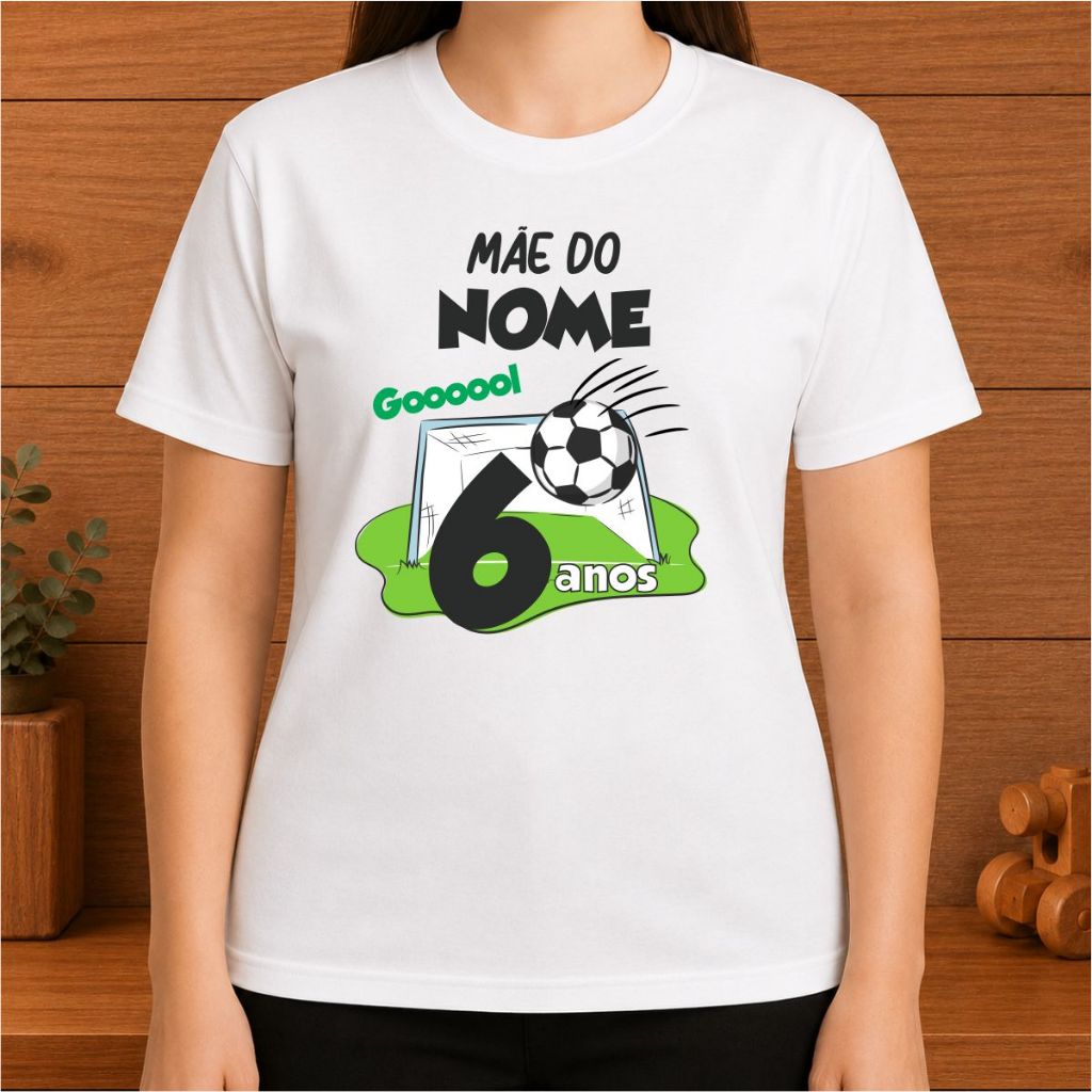 Camiseta personalizada para mãe tema futebol aniversário 01