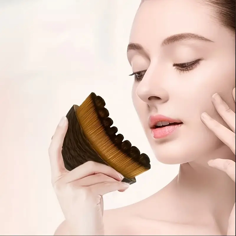 Escova Contorno Linfática, Ferramenta de Massagem Facial, Pincel de Beleza e Cuidados com a Pele