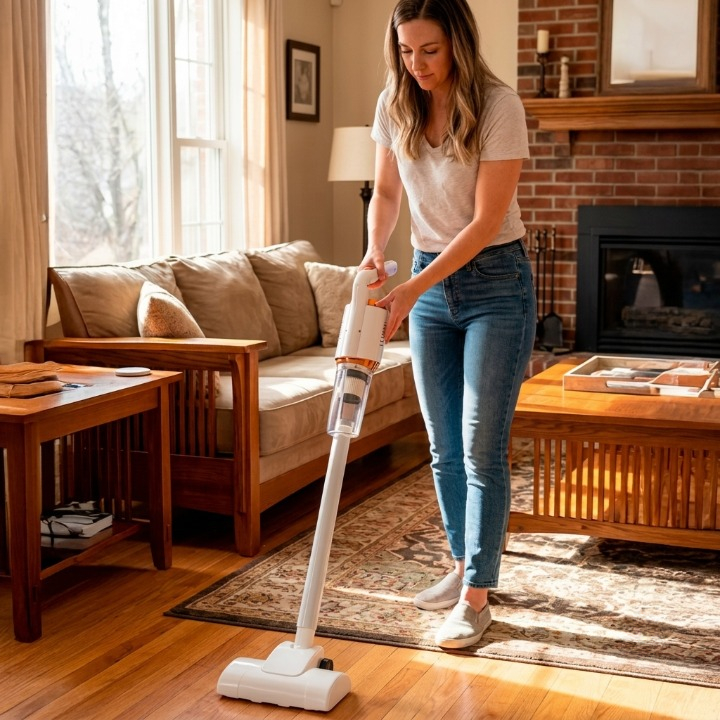 Aspirador de Pó Manual Sem Fio Portátil Recarregável USB Casa e Carro Dafushop