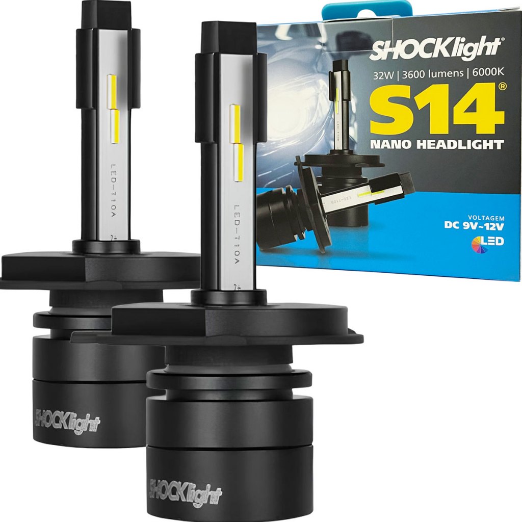 Lâmpada Led Nano Shocklight S14 H1 H3 H7 H11 H16 H27 HB3 HB4