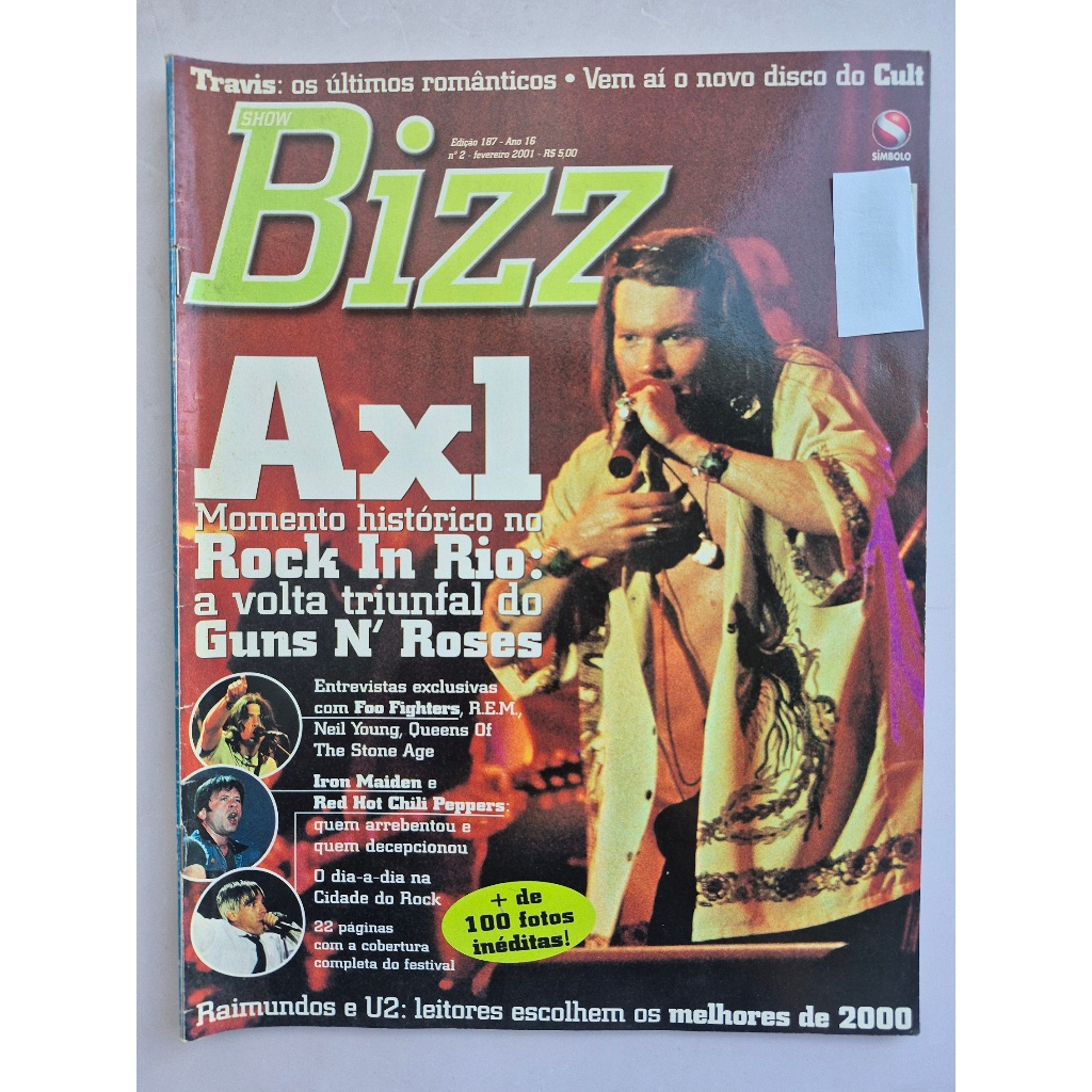 Revista Bizz Ed. 187 - Rock In Rio A Volta do Guns N' Roses