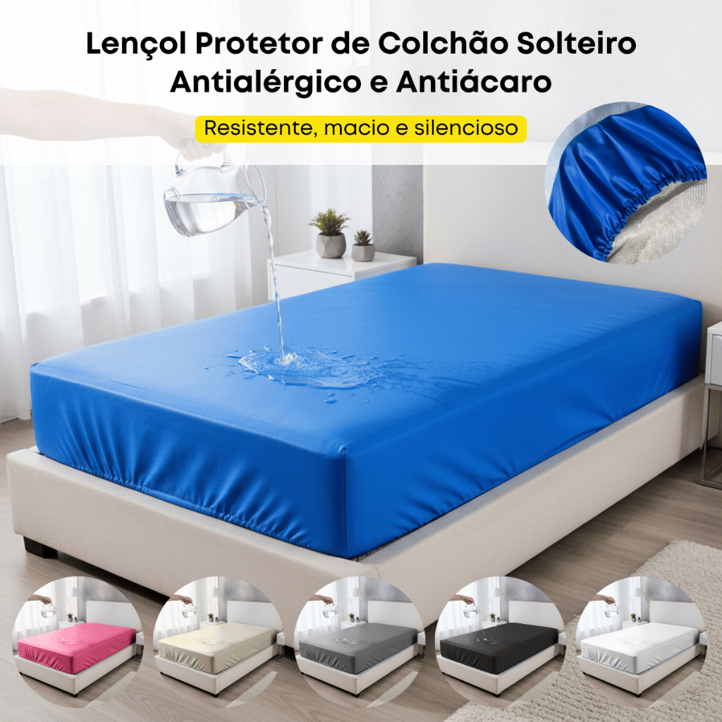 Lençol Impermeável Colchão Capa Protetora Hospitalar  Solteiro Capa Segura Xixi Antialérgica