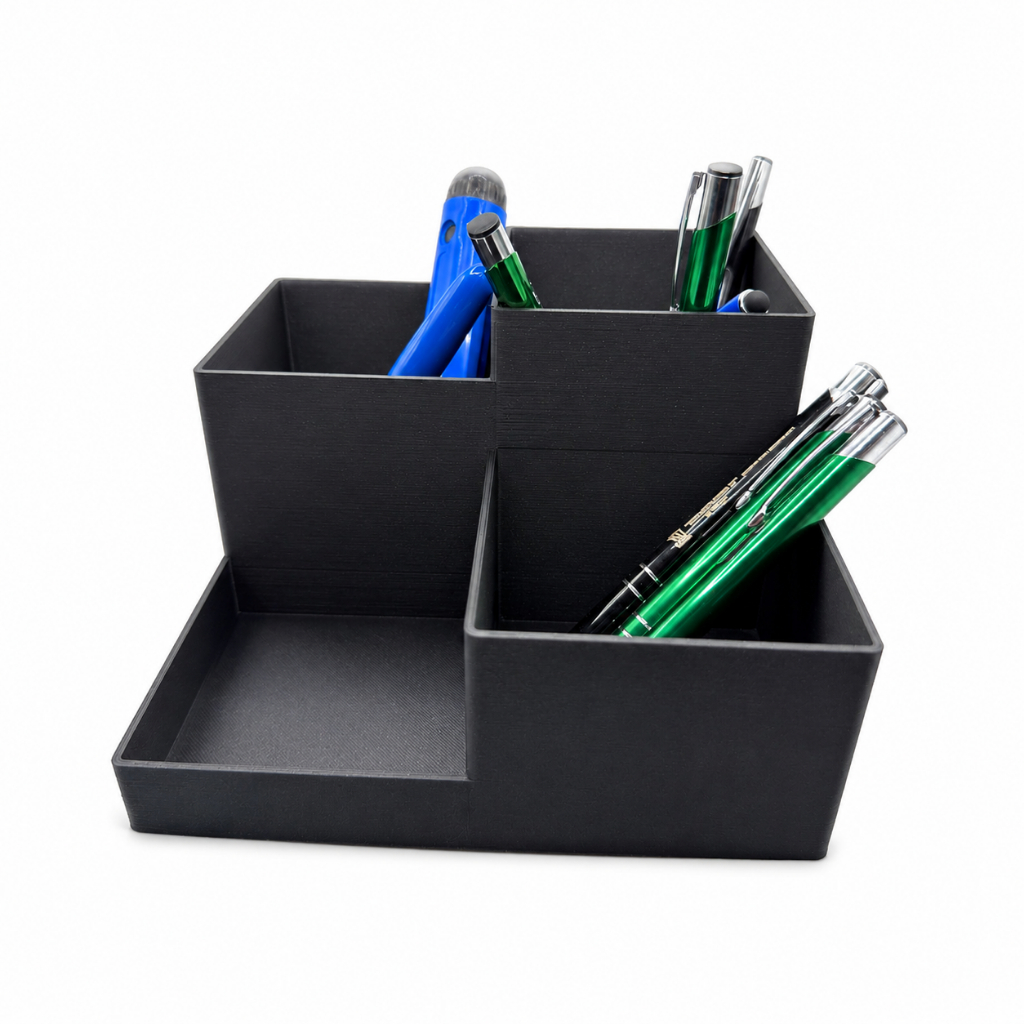 Porta Caneta Organizador De Mesa Escritório Multiuso 4 Divisões Impressão 3D