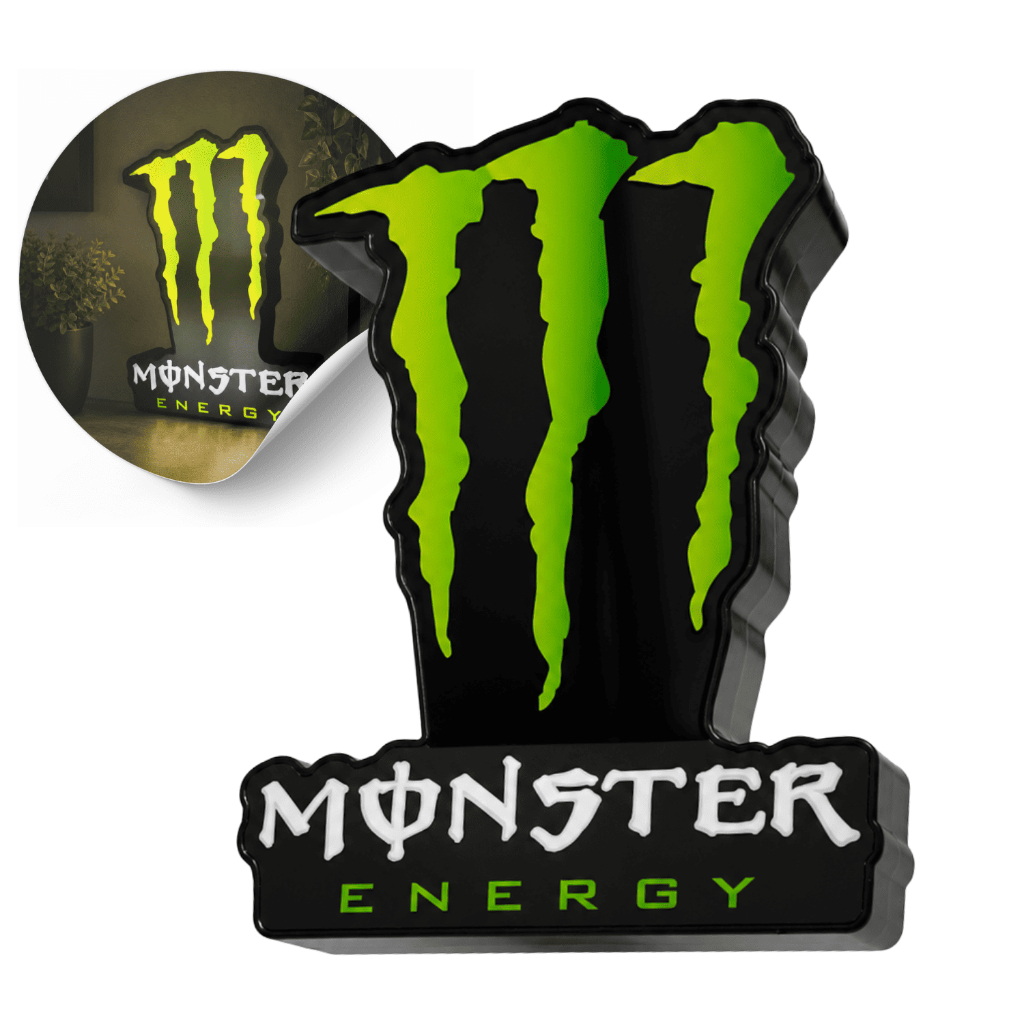 Luminária Placa Led Monster Energy Verde Decorativa