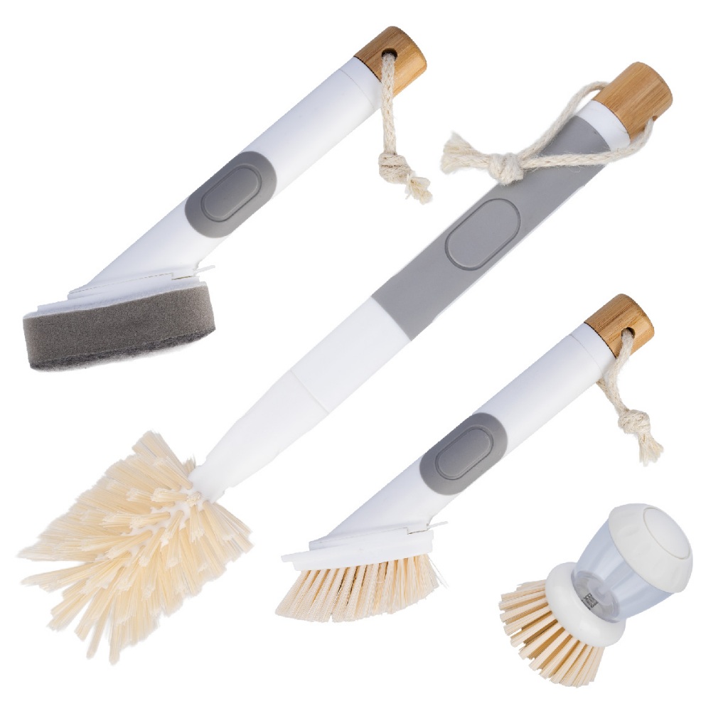 Kit Limpa Louças Multiuso Artiko EasyClean Conjunto Escovas Com Dispenser