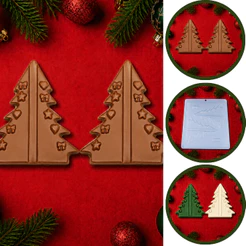 1~10 Forma Simples Árvore De Natal185(i1)em Acetato BWB Para Bombom e Doces Para Natal e Festas Natalinas. (CHOCO)
