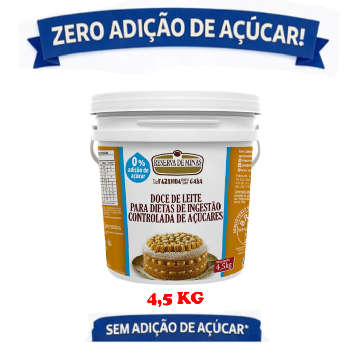 DOCE DE LEITE BALDE 4.5 KG RESERVA DE MINAS DIET ZERO AÇUCAR RESERVA DE MINAS