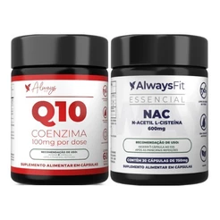 NAC + Coenzima Q10 - N-Acetil L-Cisteína NAC - 600mg - Coenzima Q10 com TCM e Vitamina E - 100mg Por Dose