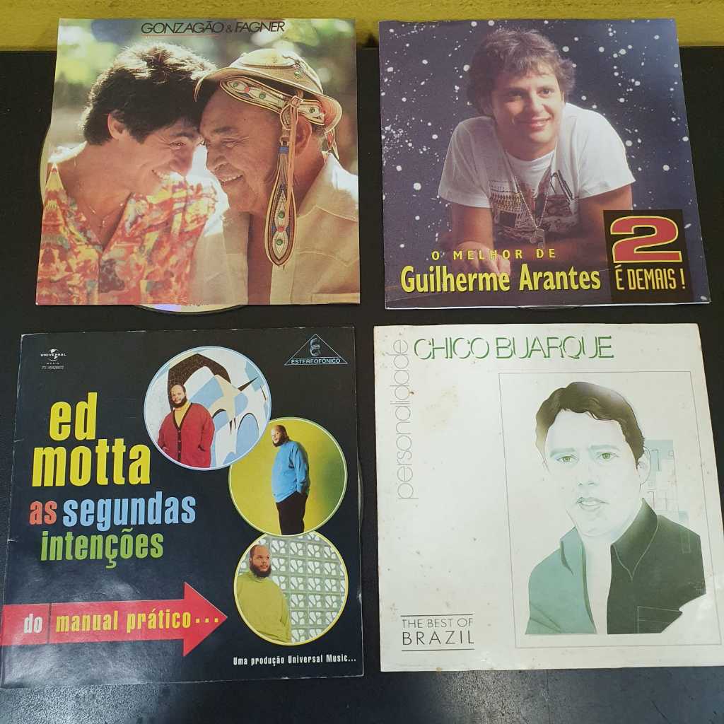 4 CDs - Fagner & Gonzagão + Chico Buarque + Ed Motta + Guilherme Arantes Mídias + Encarte Frontal