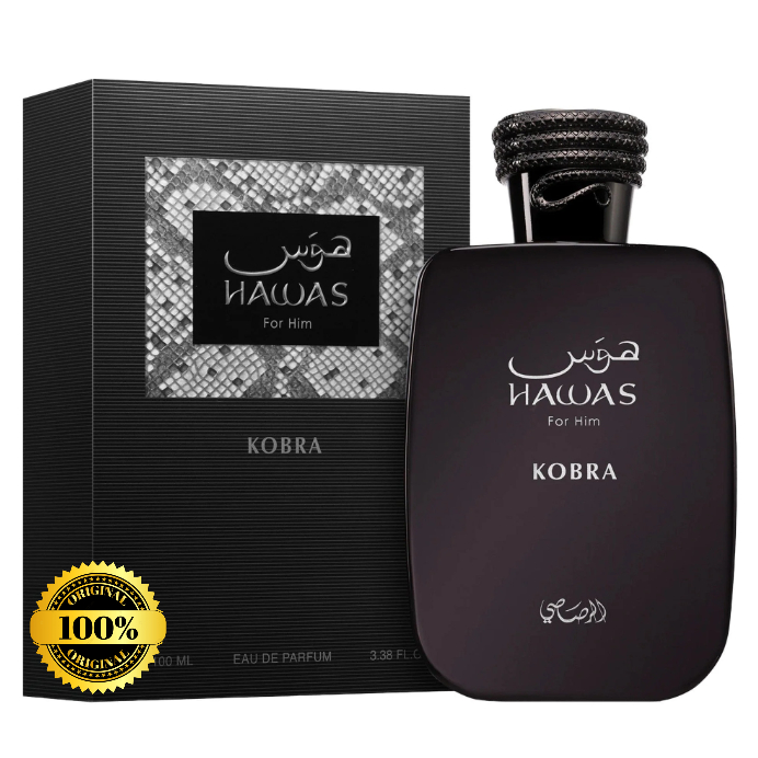 Perfume Hawas Kobra For Him Rasasi Eau de Parfum Masculino Epd 100ml Alta Fixação