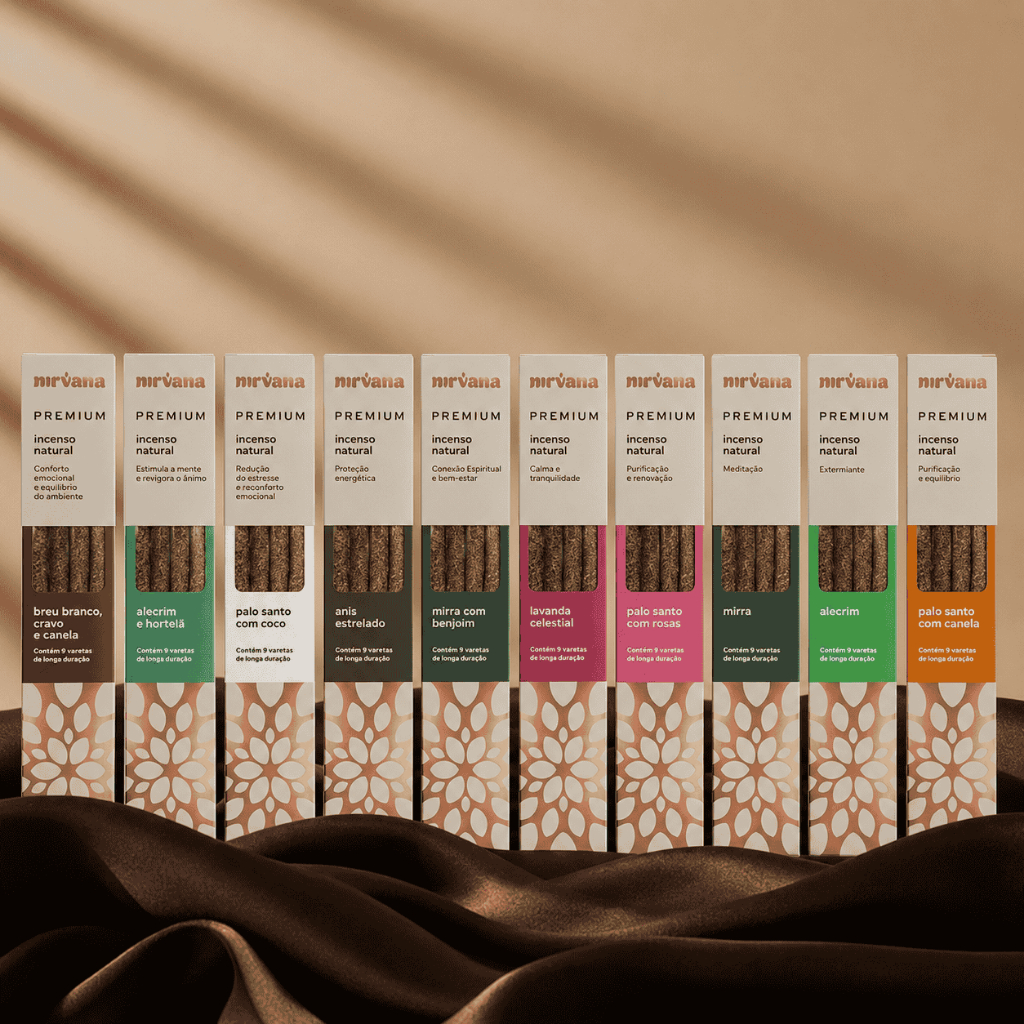 Imagem Incenso Nirvana Natural Premium 100% Natural Incensário Lavanda Arruda Palo Santo