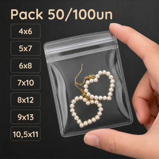 Saco Zip Joia Em PVC Transparente Com kit 50/100 unidades - Melhor custo benefício