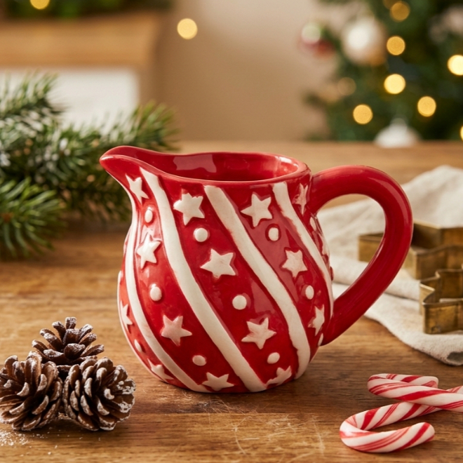 Leiteira De Porcelana Natalina Jarra De Porcelana Para Chá Café Chocolate Quente \