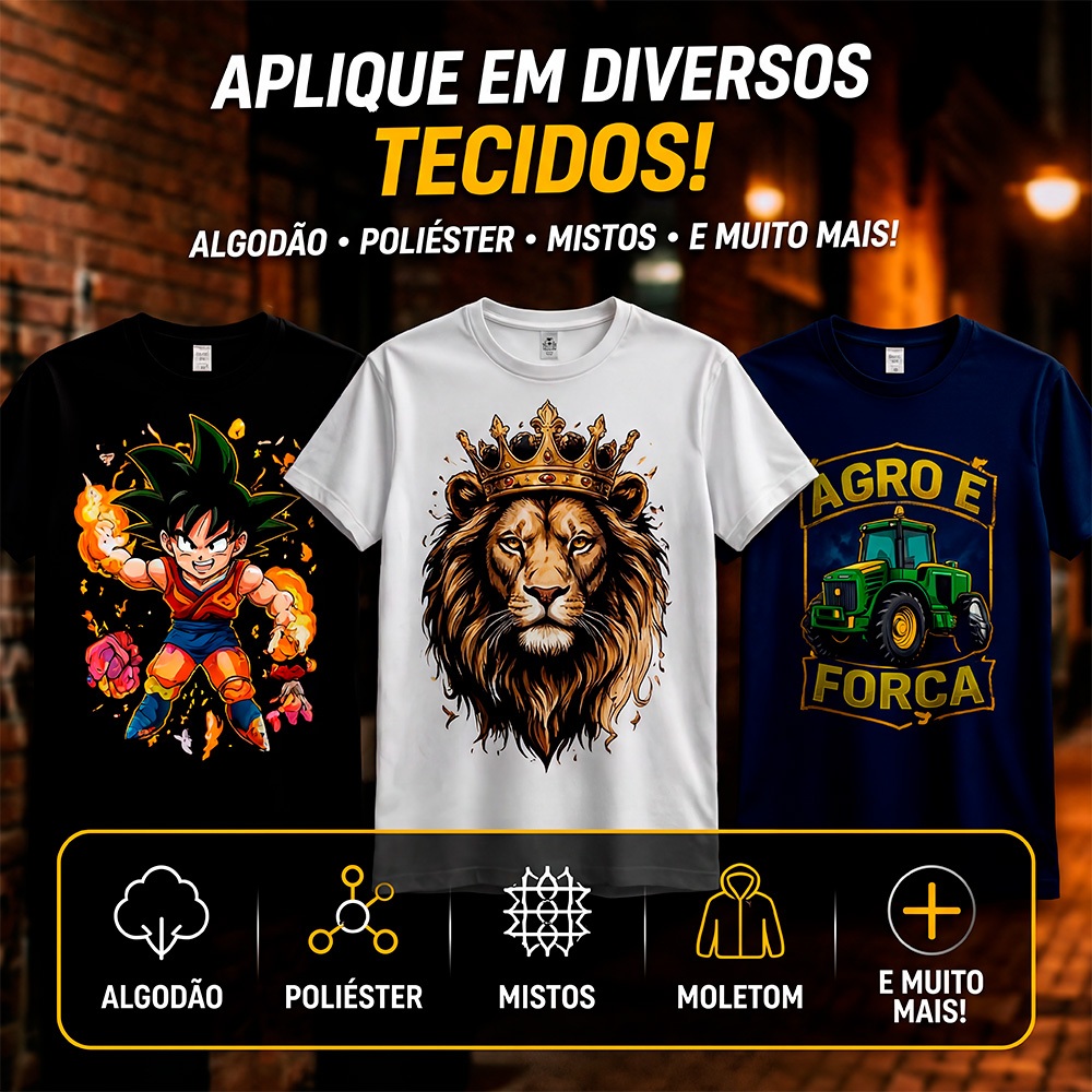 Detalhes do DTF Por Metro 57cm x 100cm Impressão Têxtil De Alta Qualidade Cores Vibrantes Envio Rápido em 24h