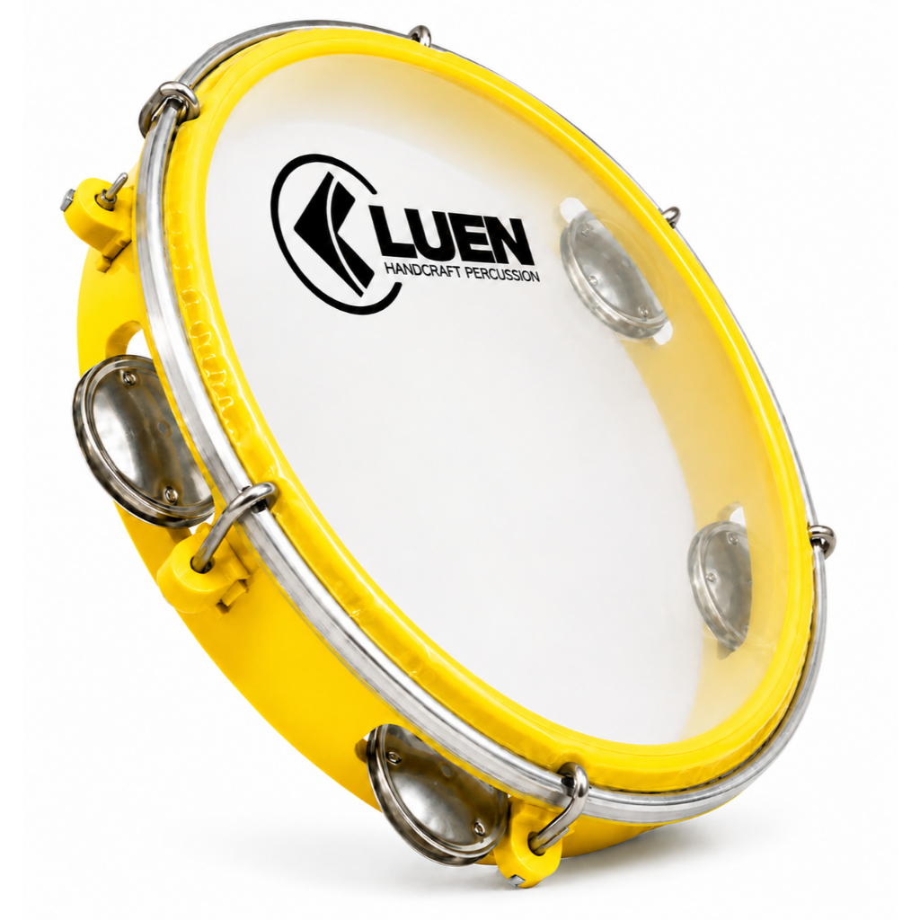 Pandeiro Luen Infantil 8  Amarelo Platinelas 270g