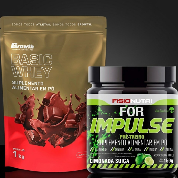 KIT WHEY GR0WTH (1KG) + PRÉ-TREIN0 F0R IMPULSE (150G)