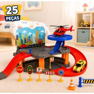 Pista Carrinho Brinquedo Infantil Menino Criança Garagem Montar Carro Criativo Educativo …