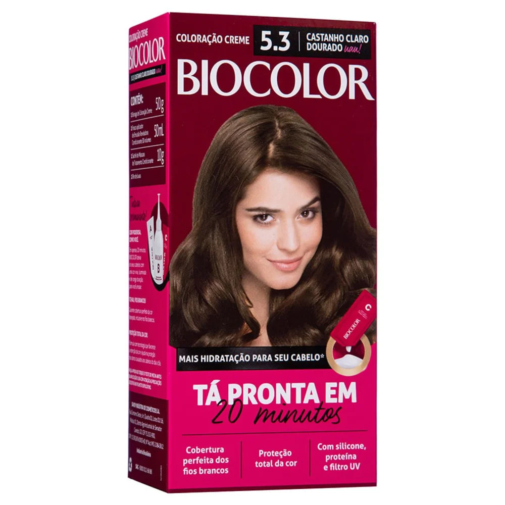 Tinta De Cabelo Biocolor Castanho Claro Dour 5.3 Mini