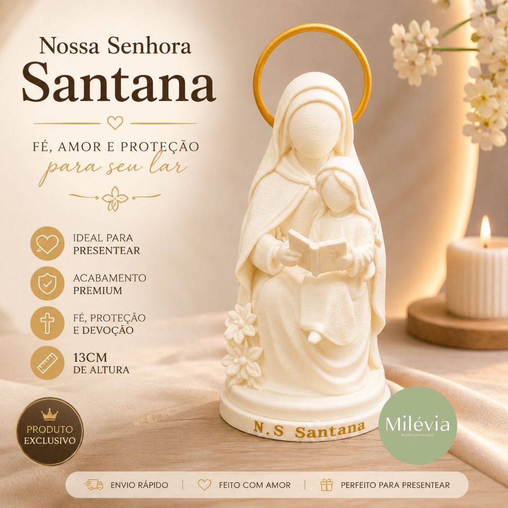 Santa Católica Personalizada Com Nome 13cm | Lembrança Religiosa Nossa Senhora Presente maternidade, batizado, decoração