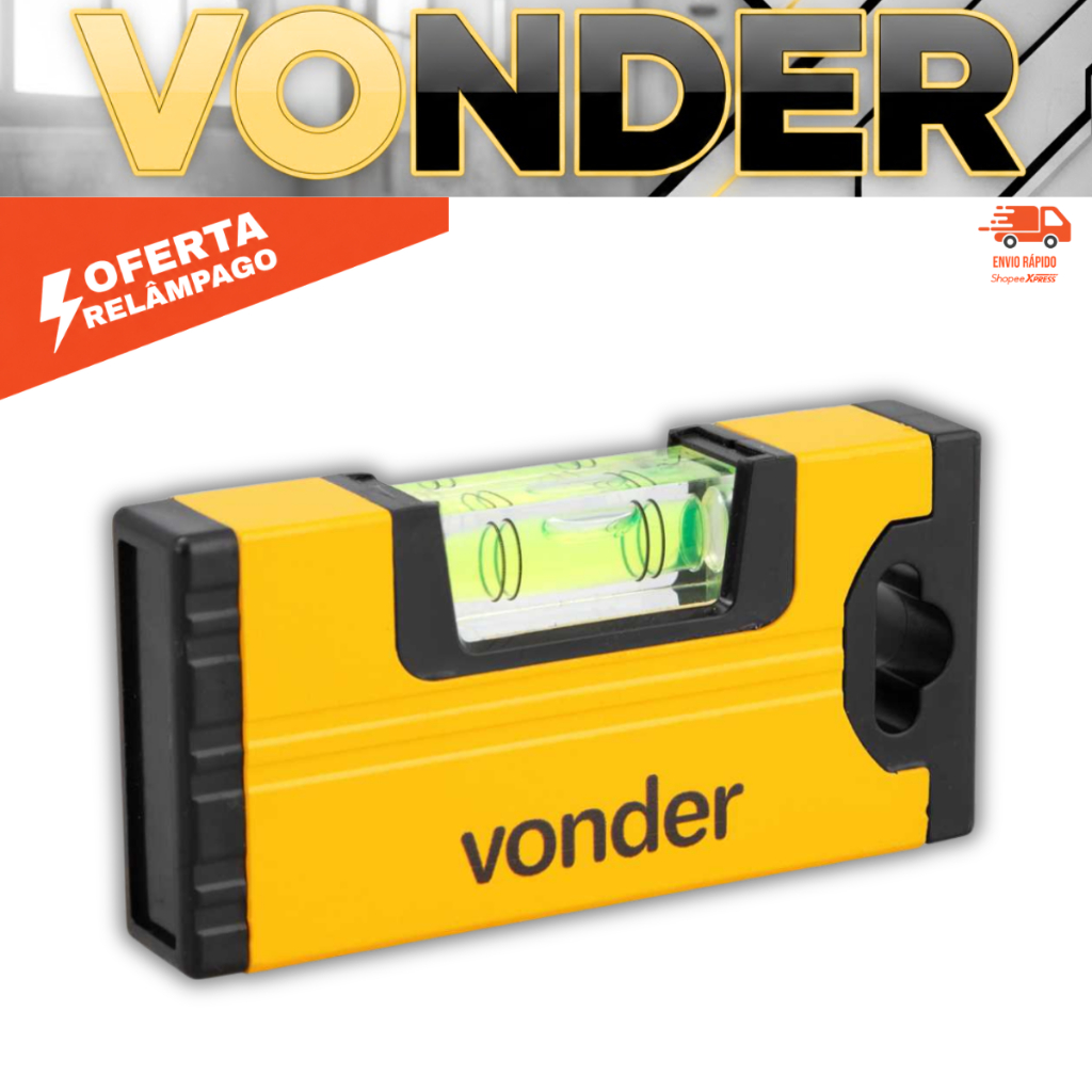 Nível de Alumínio De Bolso Vonder 4" Resistente Nivelar Profissional
