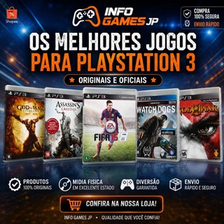 Jogos PS3 Originais Mídia Física - God of War, GTA 5, FIFA, PES e Mais | Envio Rápido