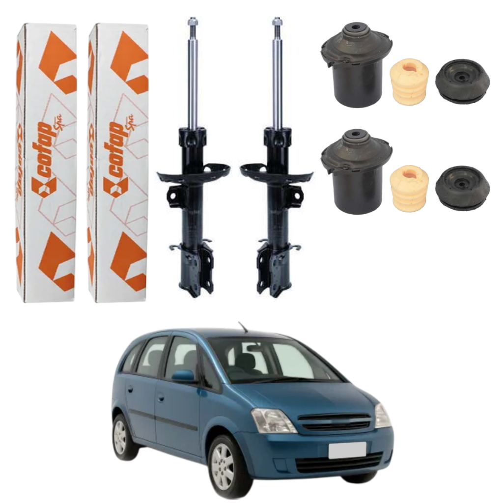 PAR AMORTECEDOR DIANTEIRO MERIVA 2002 A 2012 COFAP + KIT
