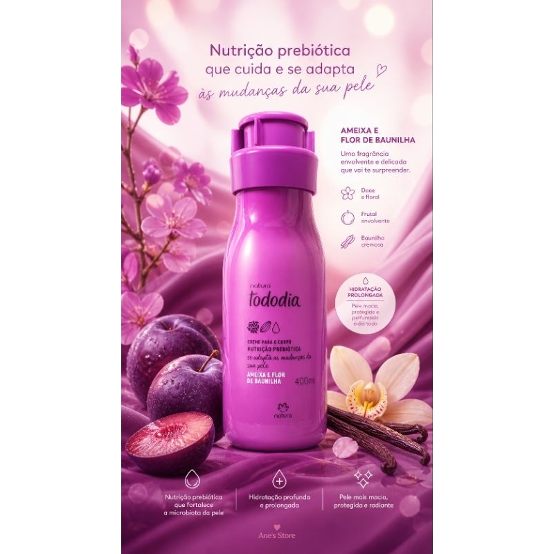 Hidratante corporal Natura Todo dia Ameixa e Flor de Baunilha 400 ml