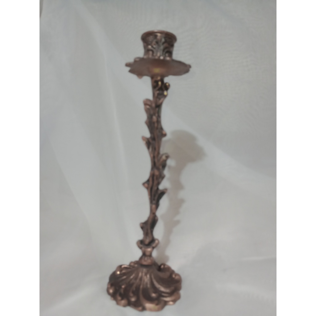 Castiçal de Bronze Antigo 21,5cm /Ler Descrição