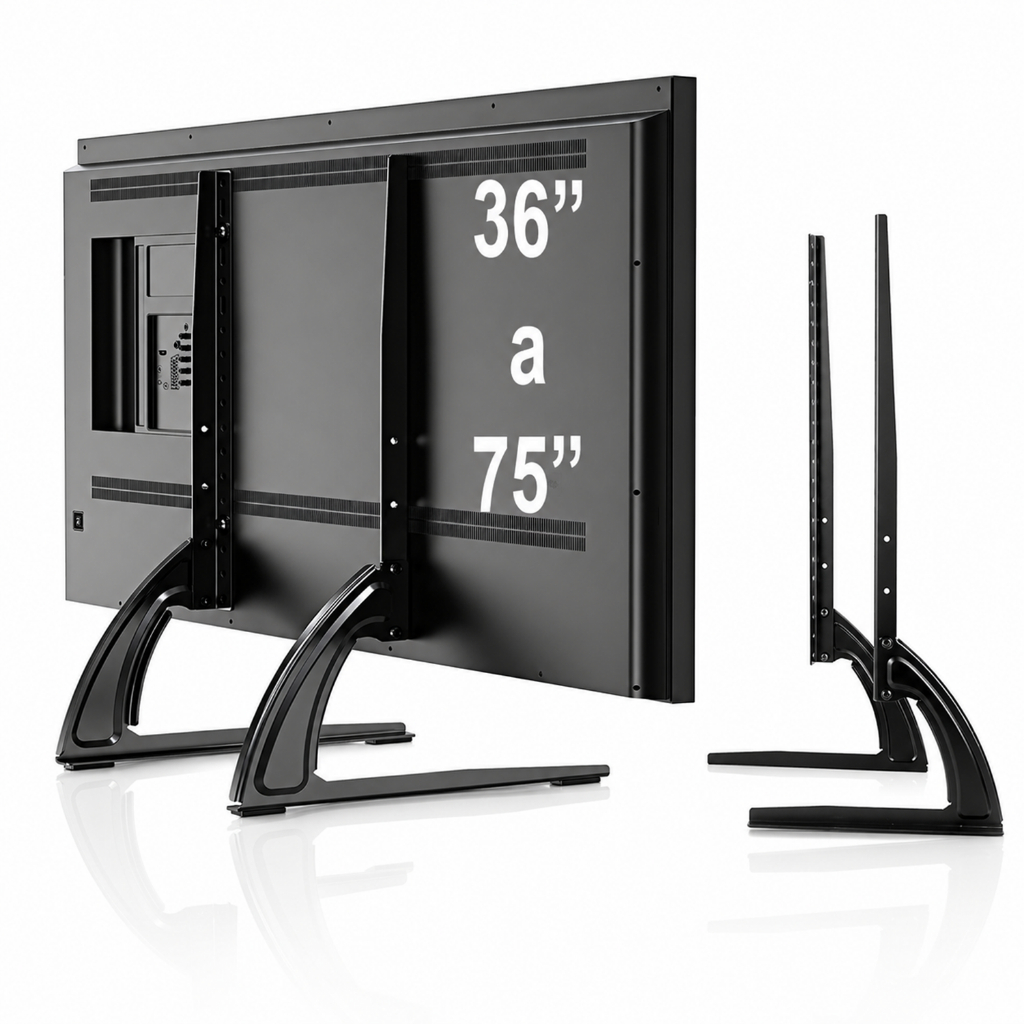 Suporte Universal Tv Monitor Mesa Base Pé Delin 36 a 75 Polegadas Até 50Kg Base Firme